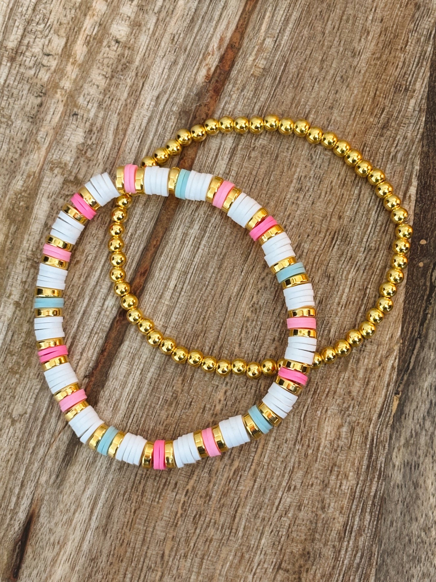 coral reef bracelet stack