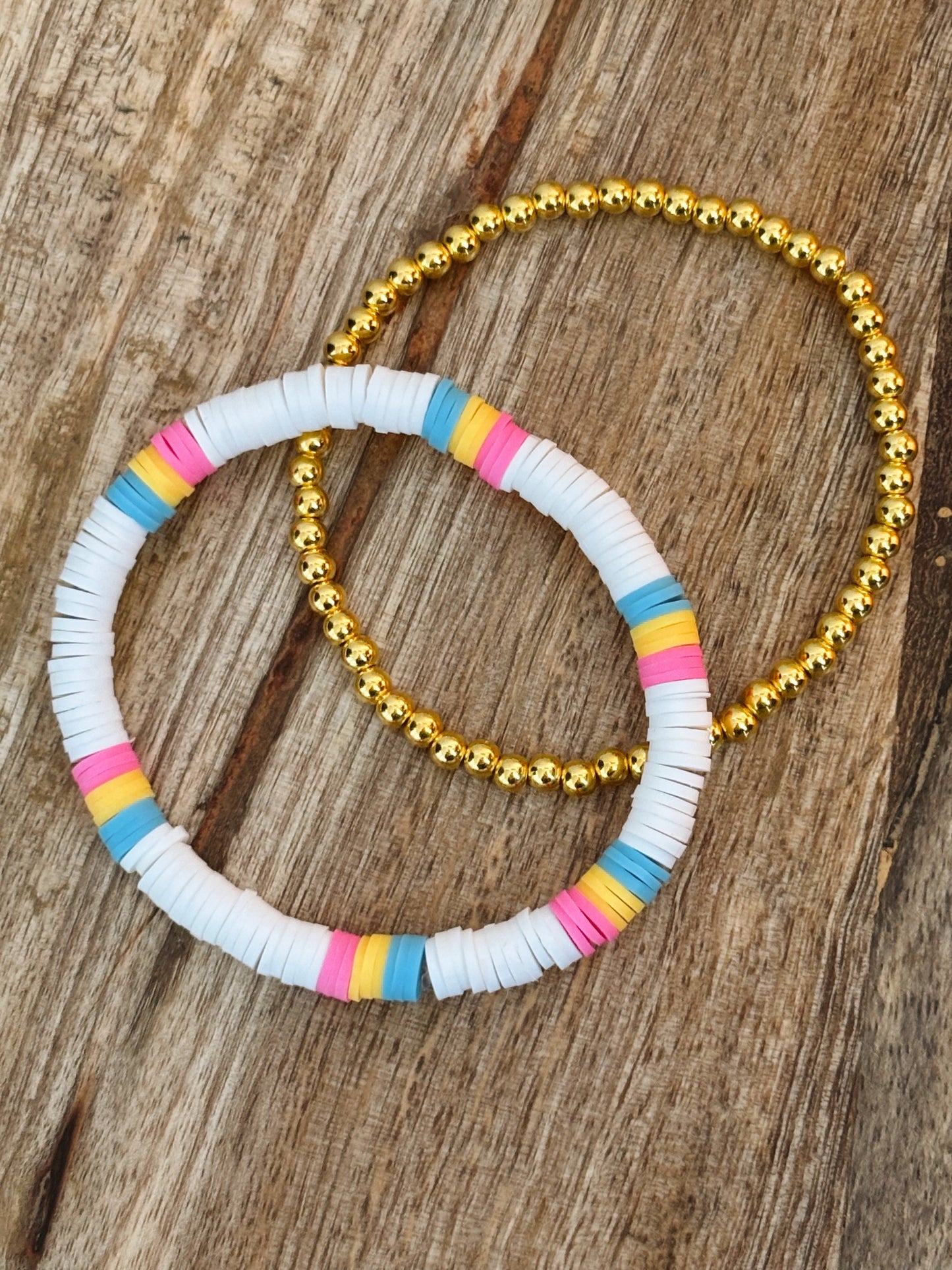 polaroid bracelet stack