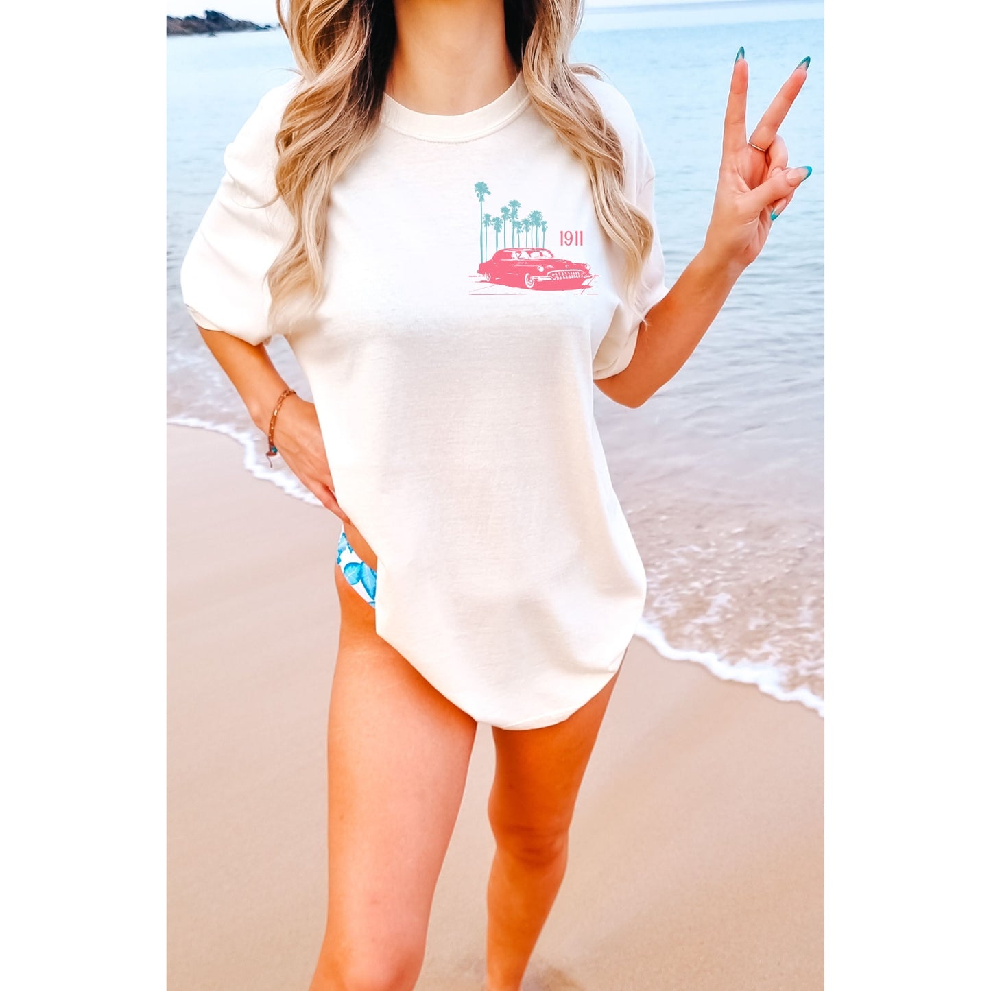 retro palm beach tee