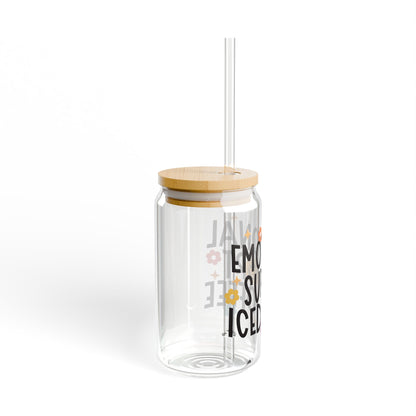 emotional support iced coffee glass can cup