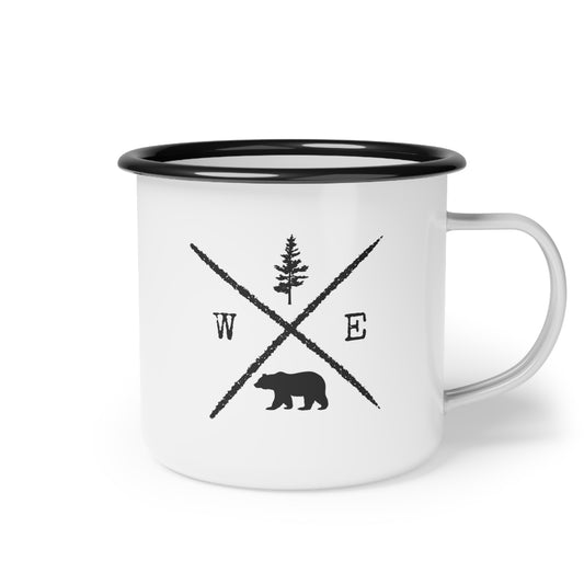 directions enamel mug