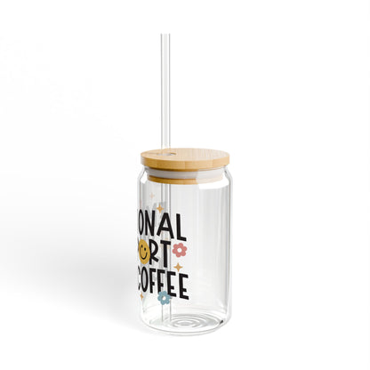 emotional support iced coffee glass can cup