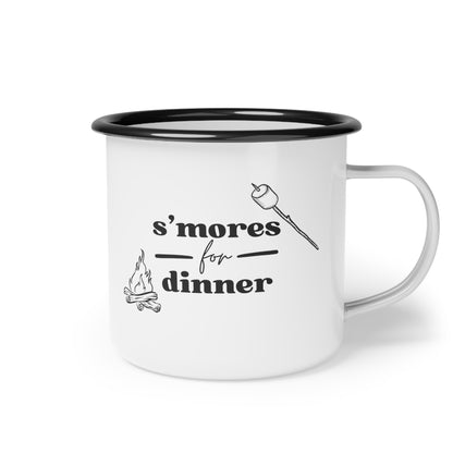 s'mores for dinner enamel mug