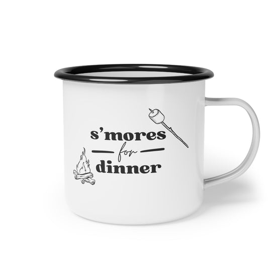 s'mores for dinner enamel mug