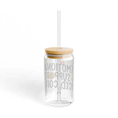 emotional support iced coffee glass can cup