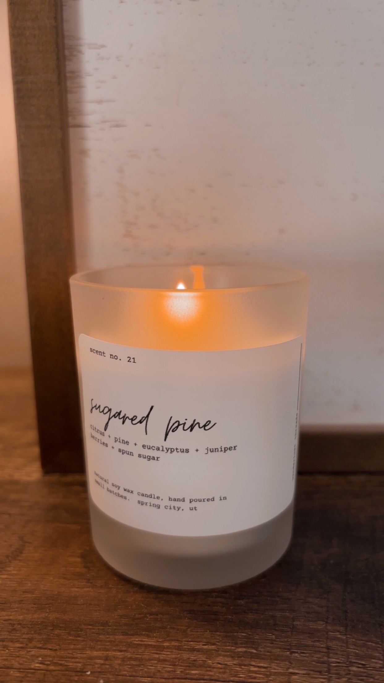 sugared pine candle