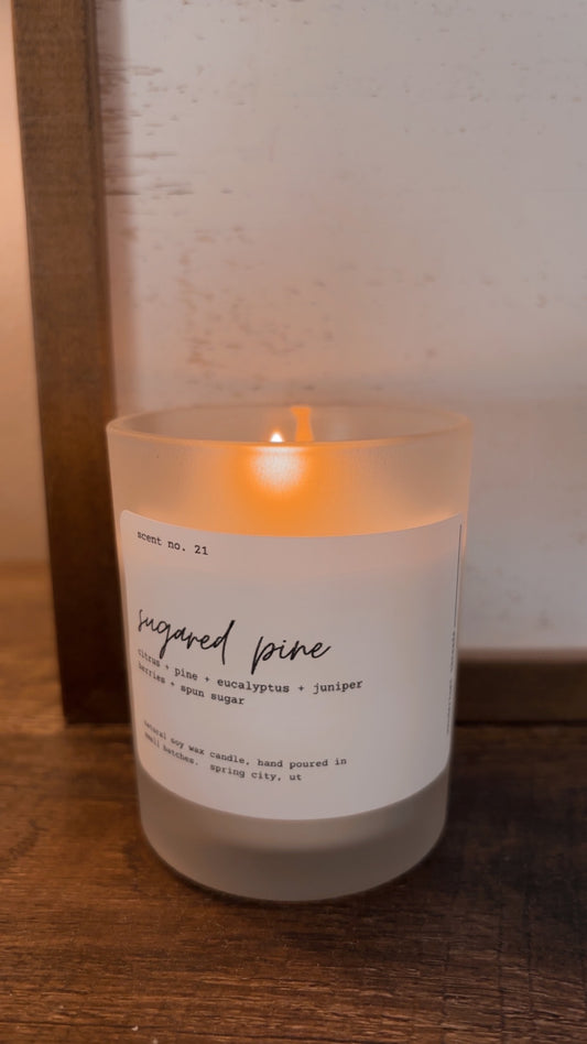sugared pine candle