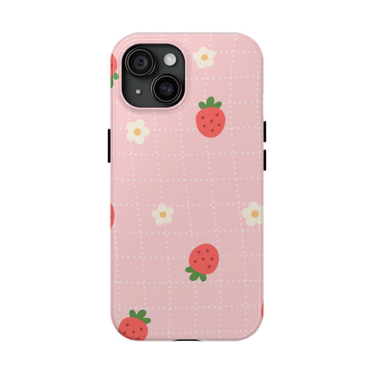 spring strawberries phone case