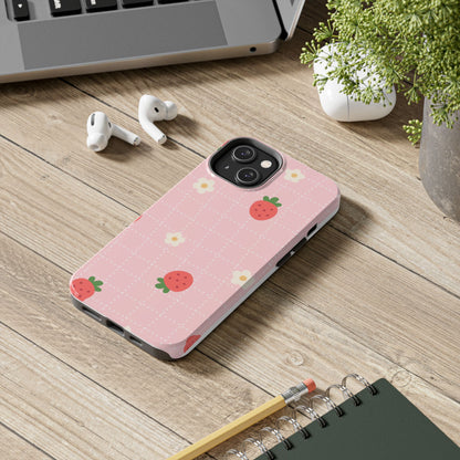 spring strawberries phone case