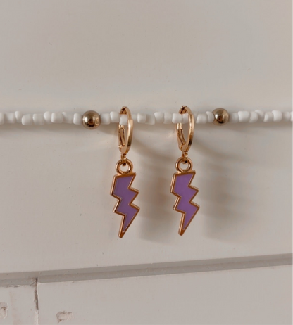 electric mood huggie earrings
