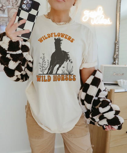 wildflowers, wild horses tee