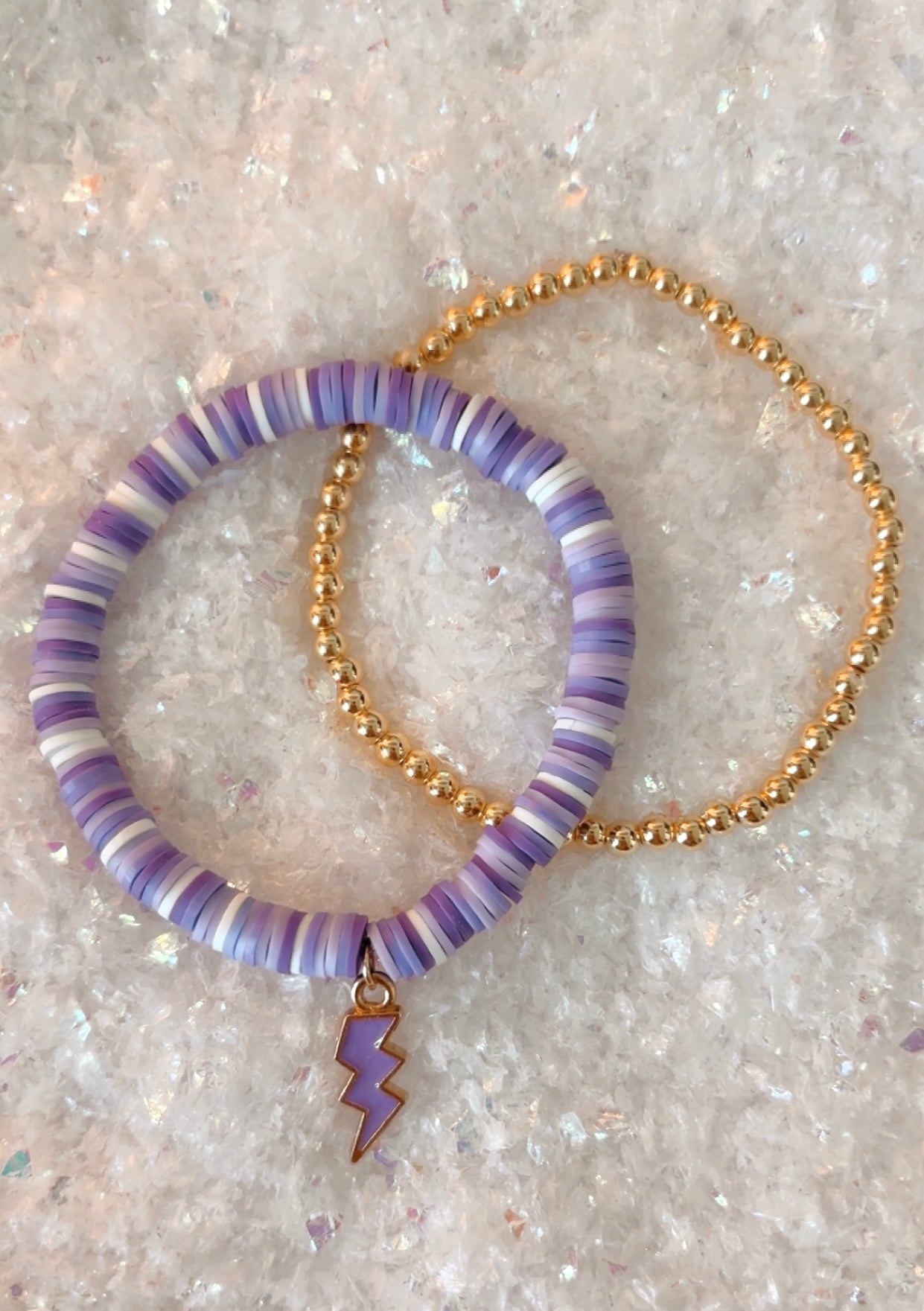 lavender spark bracelet stack