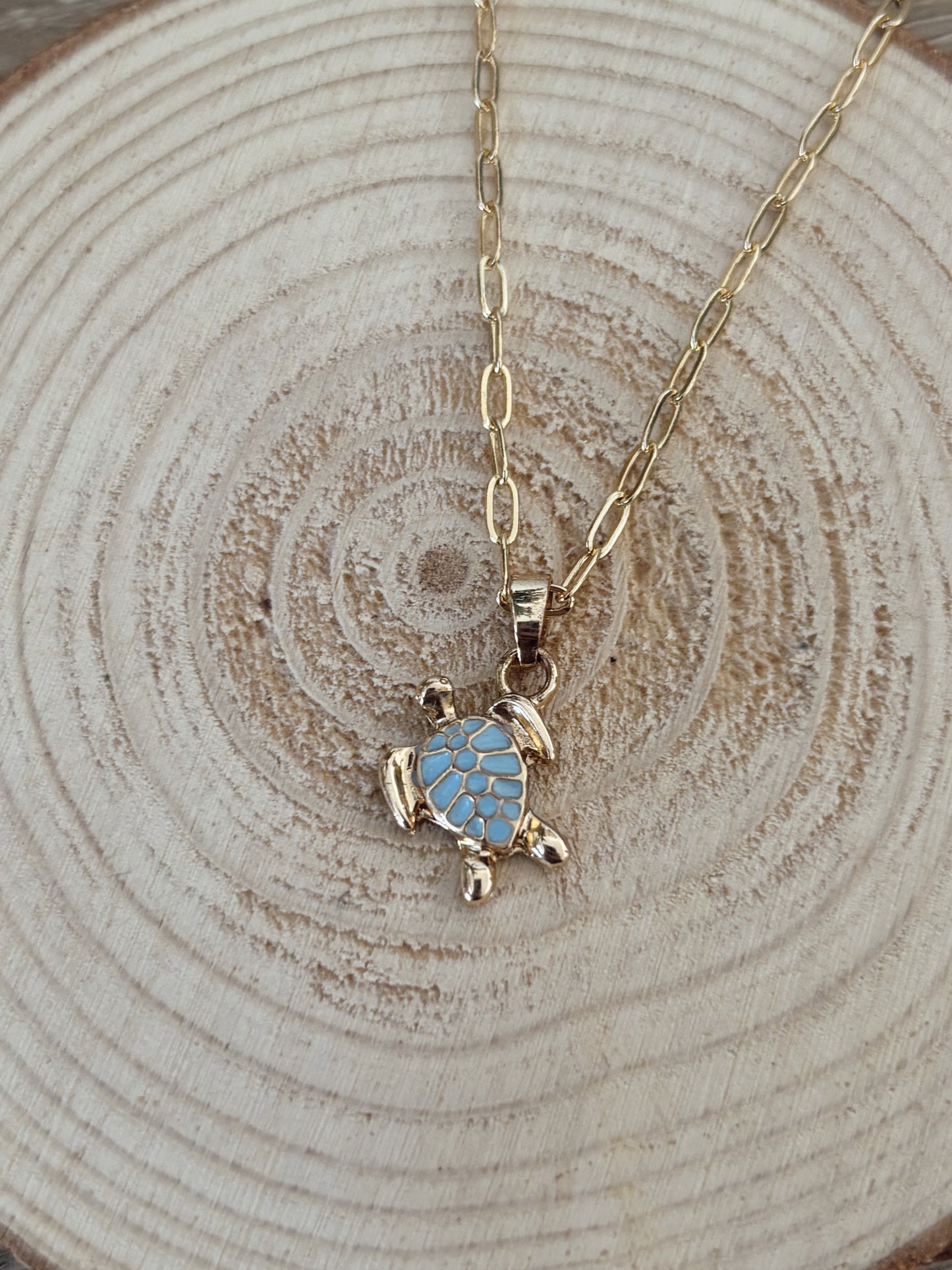 sea turtle paperclip necklace